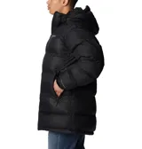 Campera Columbia Pike Lake Parka para hombre, color negro, con capucha ajustable, cierre frontal completo, bolsillos laterales con cierre y puños ajustables. Cuenta con tecnología termorreflectante Omni-Heat™ y aislamiento de poliéster reciclado.