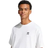 Remera Adidas Essentials Oversized, color blanco con logo pequeño en el pecho.
