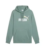 Canguro verde con capucha y logo de Puma en el frente, diseño clásico y bolsillo frontal.