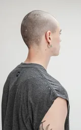 Musculosa gris con cuello redondo y sisas amplias.