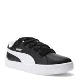 Championes de hombre en negro con detalles en blanco, de estilo urbano y cordones.