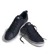 Championes Adidas VS Pace 2.0 de cuero sintético azul marino con las tres tiras blancas y suela blanca con línea negra.