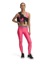 Calza deportiva Under Armour HeatGear color azul brillante, con cintura alta elástica con logo de la marca.