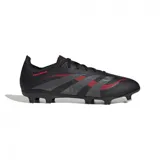 Championes de fútbol Adidas Predator League para hombre, color negro con detalles en gris y rojo.