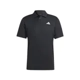 Chomba de tenis Adidas Club, color negro, con logo blanco bordado en el pecho. Confeccionada con tejido transpirable AEROREADY y paneles de malla en la espalda.