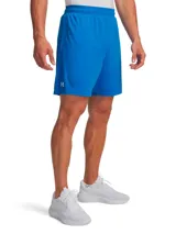 Short deportivo Under Armour Tech™ de 7 pulgadas, color azul con logo reflectivo en la pierna izquierda. Confeccionado en tejido ligero y transpirable de secado rápido.