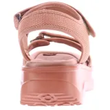 Sandalias Azaleia color piel con plataforma y ajuste con velcro.