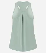 Musculosa deportiva de microfibra color ladrillo, con espalda tipo nadador, escote redondo y perforaciones en toda la prenda.