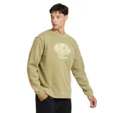 Buzo de algodón verde con logo estampado en el frente y corte clásico.