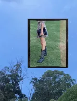 Botas de cuero negro con bordado decorativo en el caño y empeine, taco bajo y punta fina. Diseño de estilo cowboy.