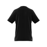 Remera deportiva negra de corte clásico con logo Adidas blanco en el pecho.