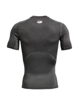 Remera deportiva blanca Under Armour HeatGear Armour de manga corta, corte ajustado y logo negro en el pecho.
