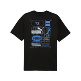 Camiseta de hombre Puma Graphic Grid Tee color bordó con logo estampado en el pecho.