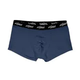 Boxer en color gris con banda elástica negra y logo destacado.