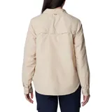 Camisa negra de manga larga para mujer, marca Columbia, modelo Silver Ridge 3.0. Confeccionada con tejido de secado rápido y protección solar UPF 50.