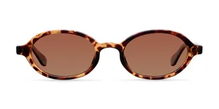Gafas de sol Oba con montura ovalada color carey y lentes marrones polarizadas con protección UV 400.