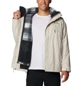 Campera Columbia 3 en 1 color azul marino, con capa exterior impermeable y transpirable, tecnología termorreflectante Omni-Heat™ y forro polar interior. Capucha desmontable y ajustable, puños y dobladillo ajustables, bolsillos con cremallera y protector de barbilla.