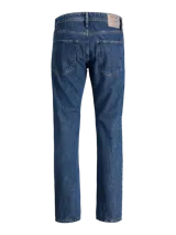 Jean de hombre Jack & Jones, modelo Mike Original, de corte tapered y tiro medio. Confeccionado en tejido de sarga de algodón con acabado stonewash.