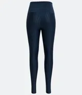 Calza legging deportiva negra con textura y brillo, de cintura alta.
