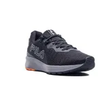 Championes deportivos Fila Ride para hombre, color negro con detalles en naranja y gris.