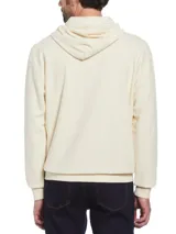 Buzo con capucha Original Penguin de algodón texturizado color crema, con logo bordado en el pecho, bolsillo tipo canguro y cordón ajustable en la capucha.