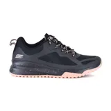Championes deportivos Skechers Bobs Sport Squad 3 Star Flight, color negro con detalles en rosa. Confeccionados en tejido sintético y malla deportiva, con cordones y plantilla Skechers Memory Foam.