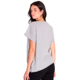 Remera de mujer gris con estampado frontal de Caterpillar. Confeccionada en tejido triblend jersey de algodón, poliéster y viscosa.