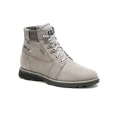 Bota Caterpillar modelo Charli WP, color gris claro, de cuero y gamuza impermeables.