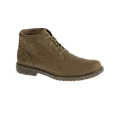 Bota de media caña color marrón de cuero nobuck, con suela de goma duradera y de gran tracción.