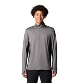Polera gris de manga larga con media cremallera en el cuello y tecnología Omni-Wick para mantenerte seco y fresco.