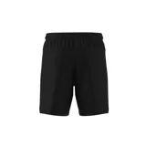 Shorts de entrenamiento Adidas color negro, con logo estampado en blanco en la pierna derecha. Confeccionados en tejido de punto doble con tecnología AEROREADY, cintura elástica con cordón ajustable y bolsillos con cierre.
