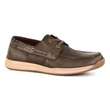 Zapato casual de cuero marrón con diseño clásico de cordones y suela ligera.
