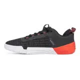 Championes de entrenamiento Under Armour Tribase Reign 6, color gris con suela marrón. Diseñados para levantamiento de pesas y entrenamiento de alta intensidad.