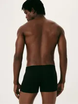 Pack de dos calzoncillos bóxer negros con cintura elástica.