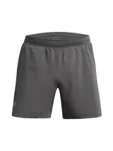 Short de running Under Armour Launch de 5 pulgadas, color bordó con logo reflectivo en el lateral.