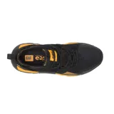 Zapatillas Caterpillar modelo Raider Sport, color negro con detalles en amarillo. Confeccionadas en cuero y tela, con suela de goma y cordones.