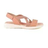 Sandalias negras con tiras cruzadas y ajuste con velcro en el tobillo.