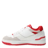 Championes urbanos blancos con detalles en rojo y estampado animal print.