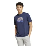 Remera de hombre de algodón color azul marino con logo estampado en el frente.