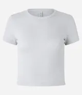 Blusa verde oscuro de algodón acanalado, corte ajustado y cuello redondo.
