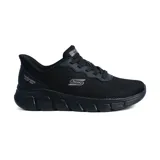 Championes deportivos Skechers Slip-ins Bobs Sport B Flex Flex Lucy, completamente negros, con parte superior de malla y cordones elásticos fijos. Incorporan tecnología Heel Pillow y plantilla Skechers Memory Foam para mayor comodidad.