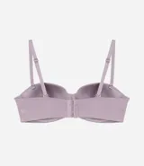 Soutien sin breteles color piel, con copa hueca y tirantes desmontables.