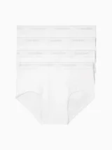 Pack de 4 calzoncillos boxer brief de algodón blanco, con cintura elástica y logo de Calvin Klein.