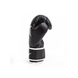 Guantes de boxeo Everlast Core negros con detalles en blanco, diseñados para entrenamiento y sparring.