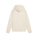 Buzo hoodie color crema de Puma, con logo pequeño en el pecho y bolsillo tipo canguro.