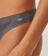 Bombacha bikini gris de microfibra con corte a láser.