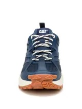 Zapatillas CAT Grapple Leather Mesh color azul marino, con capellada de gamuza y malla de nailon, forro 100% reciclado postindustrial, plantilla de espuma EVA suave, entresuela de EVA ligera y suela exterior de goma resistente.