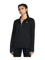 Buzo deportivo Under Armour Tech con medio cierre, color negro y logo blanco en el pecho.