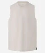 Musculosa marrón de algodón con cuello redondo y corte clásico.