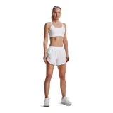 Short deportivo Under Armour Fly By Elite 3, color blanco, con cintura elástica, logo reflectivo y paneles laterales de malla.